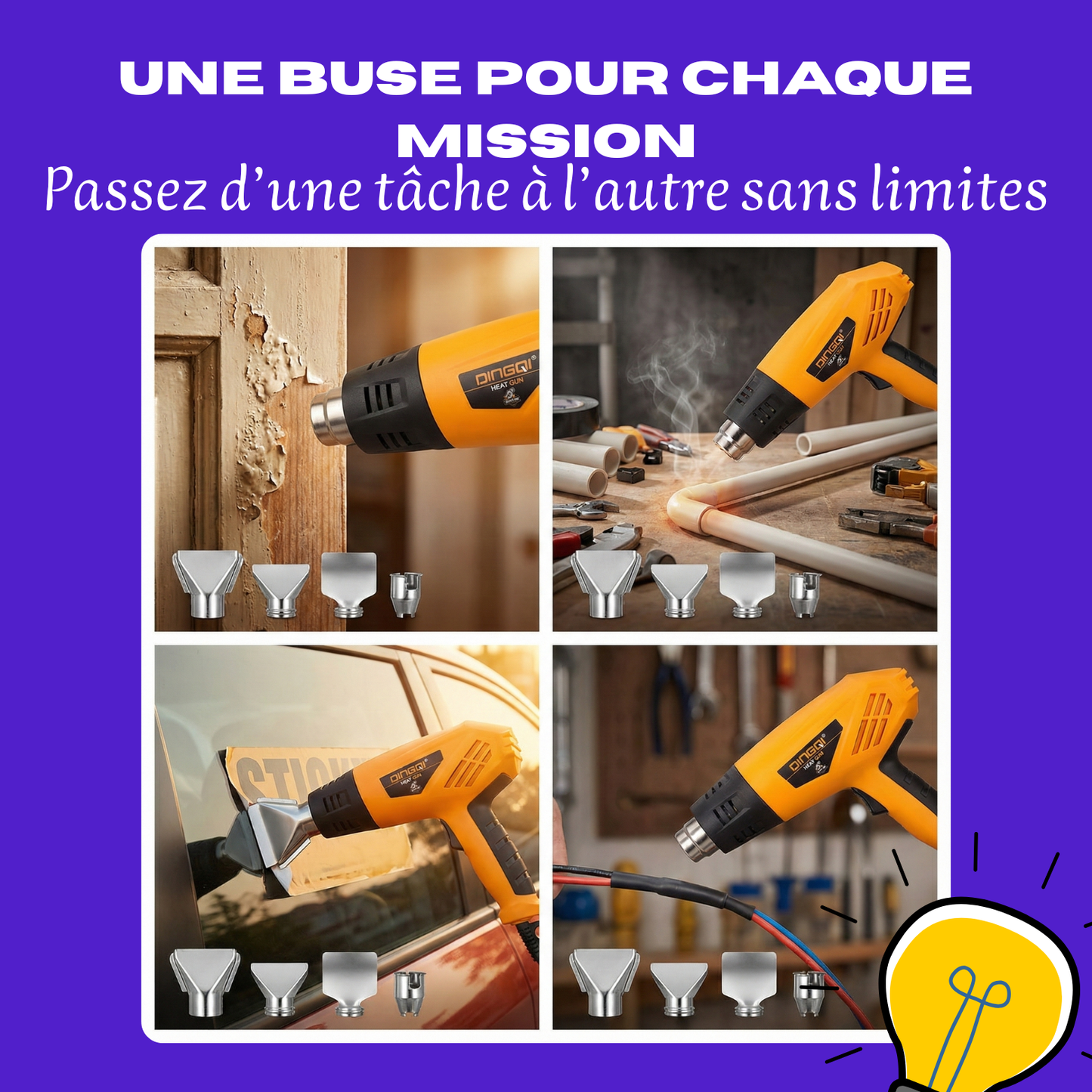 🔥 PISTOLET THERMIQUE PROFESSIONNEL DINGQI (2000W) – L'Outil Qui Fait Fondre Tes Problèmes !