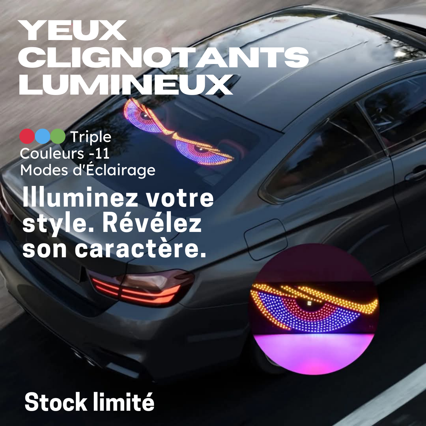 🚗 Le Regard Qui Hypnotise la Route : Yeux Clignotants Lumineux pour Véhicules