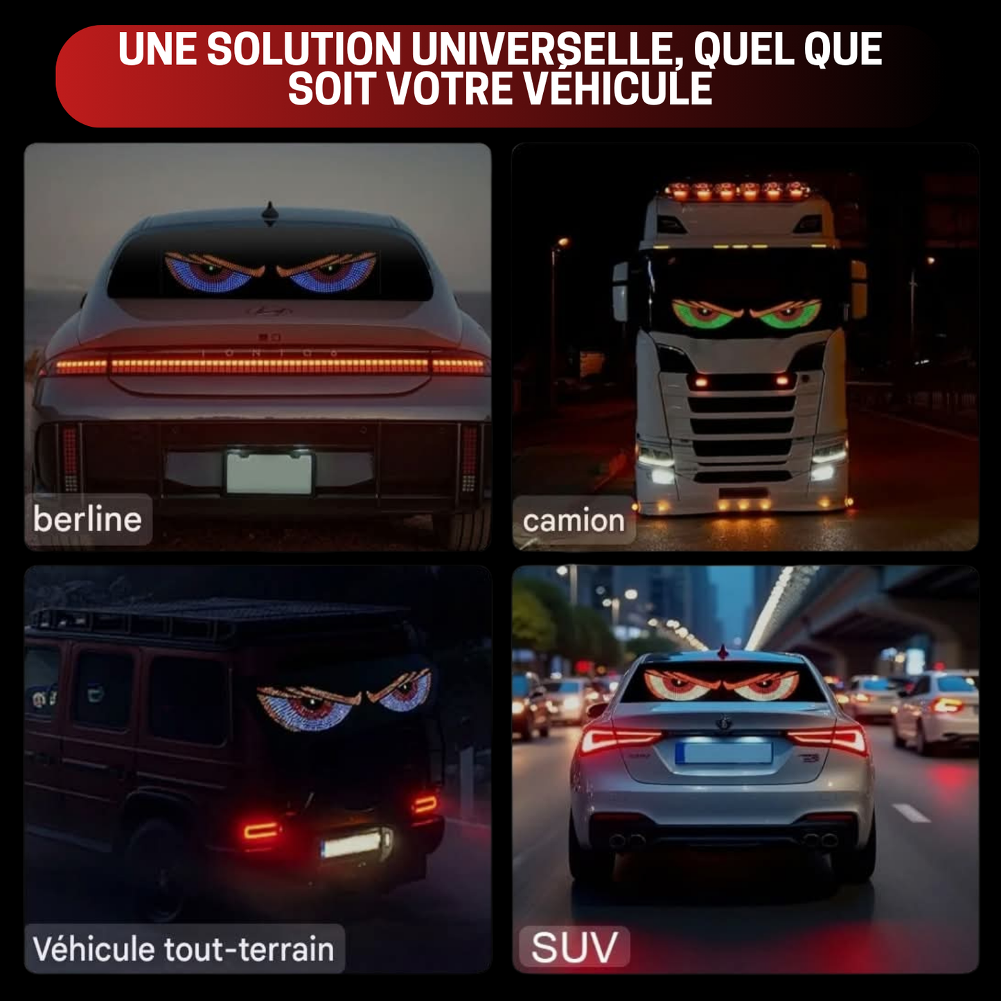 🚗 Le Regard Qui Hypnotise la Route : Yeux Clignotants Lumineux pour Véhicules