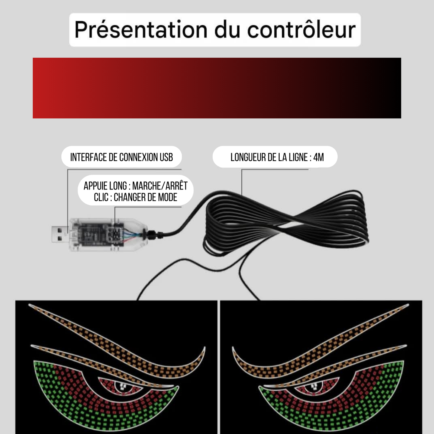 🚗 Le Regard Qui Hypnotise la Route : Yeux Clignotants Lumineux pour Véhicules